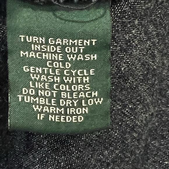 Ralph Lauren LRL Lauren Jeans Blue Denim Dress Military Size 8 Midi Short Sleeve - Picture 11 of 12